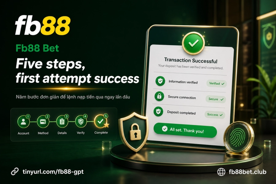 quy trình nạp tiền Fb88 5 bước thực hiện xác minh tài khoản chính