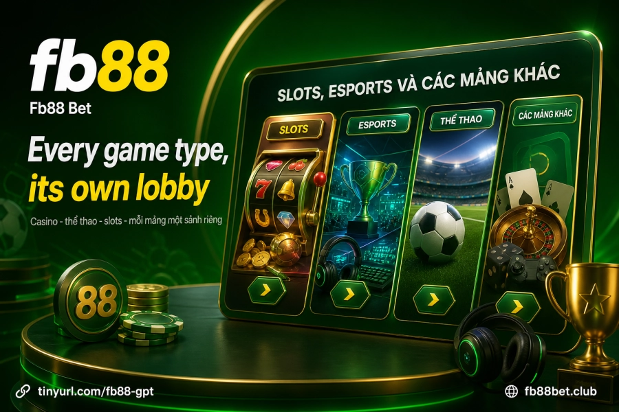 Danh mục sảnh cược Fb88 Bet thể thao casino slots esports đa dạng